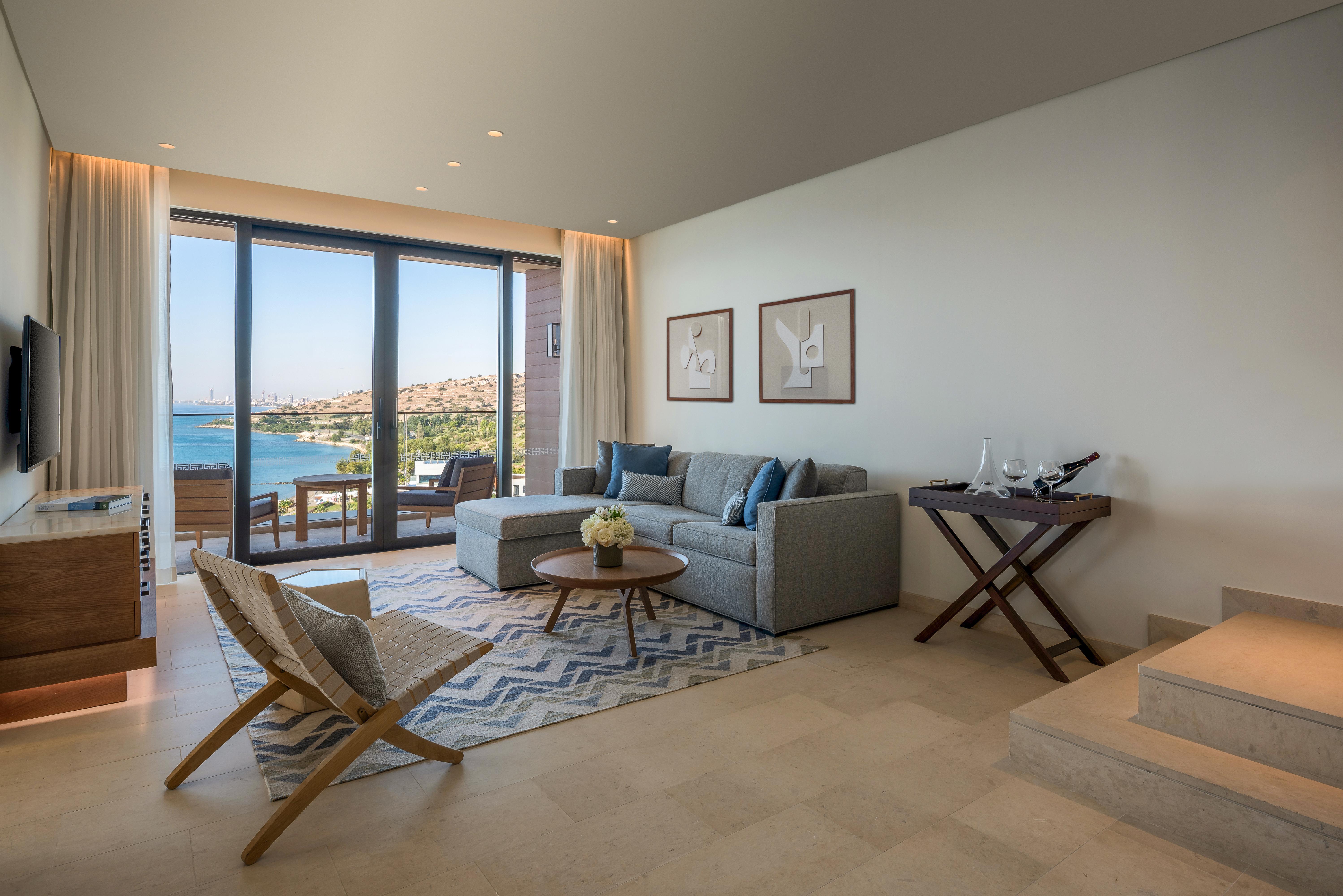 Amara - Sea Your Only View™ ليماسول المظهر الخارجي الصورة A living room at the hotel